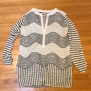 Anthropologie Tiny Sequins Shirt